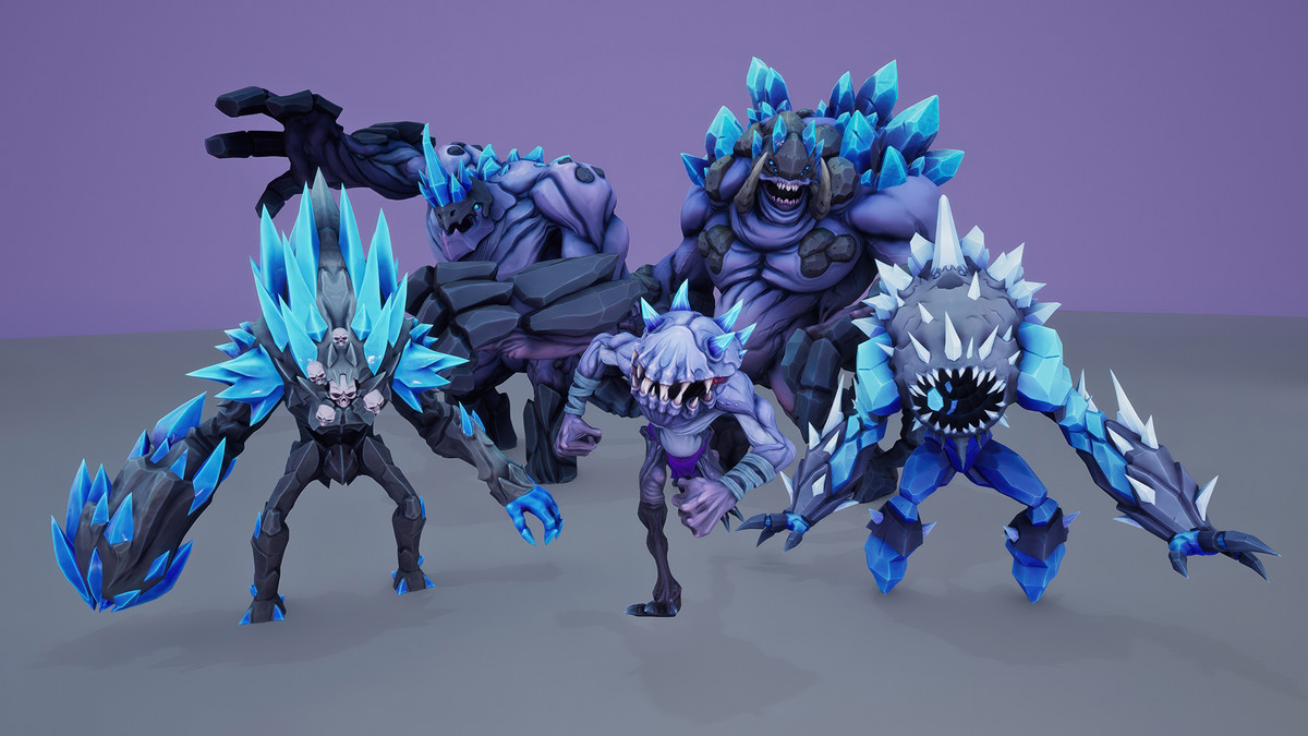 Stylized Cave Crystal Creatures Pack