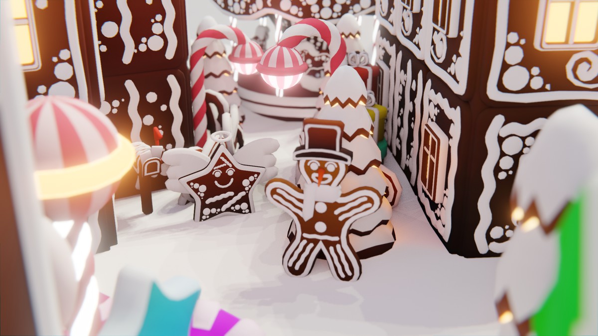 Low Poly Gingerbread Village by IGS