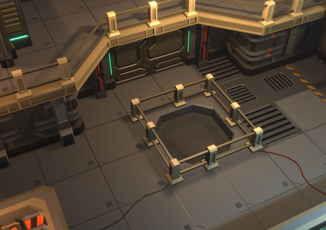 Low Poly Sci-Fi Modular Base / Cosmic Retro