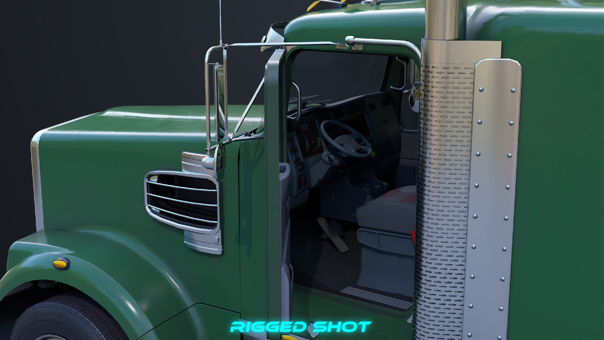 Heavy Truck Chassis 07 Green URP HDRP Textures