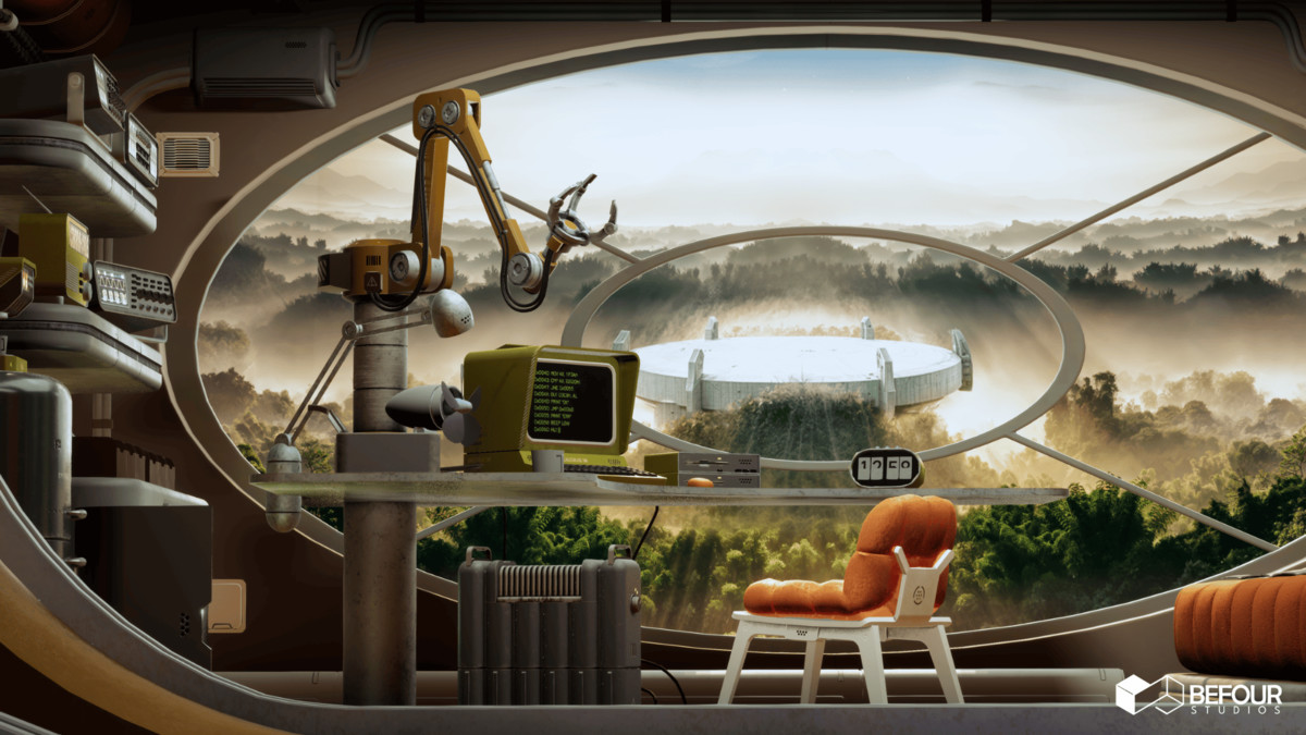 Retro Sci-Fi Research Cabin Environment