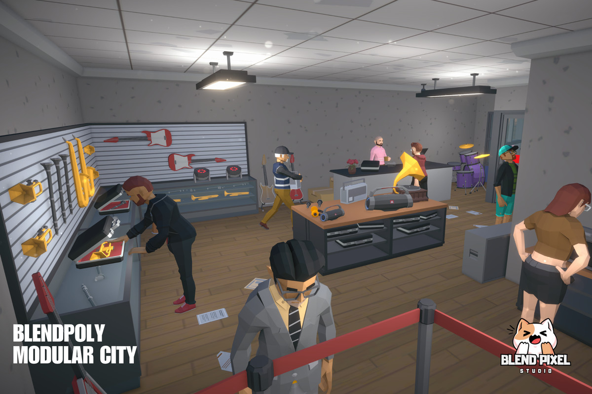 BlendPoly Modular City - Low Poly Assets
