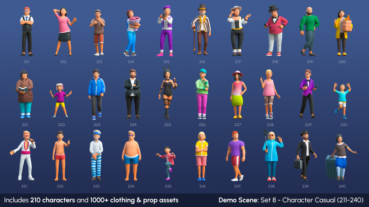 City Characters - Low Poly 3D Models Pack