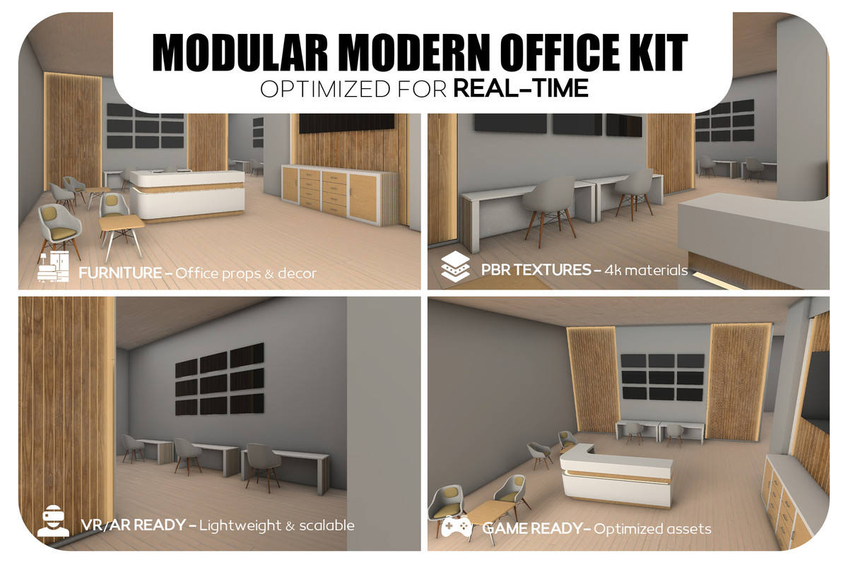 Modern Office Interior - VR/AR Ready