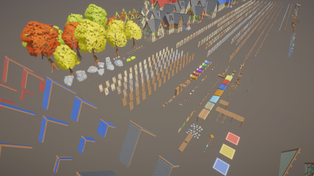 VERDANT Low Poly Modular Medieval Village