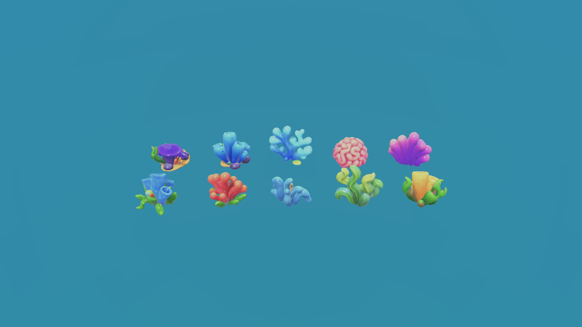 Stylized Underwater Pack — Rocks, Corals & Sea Props