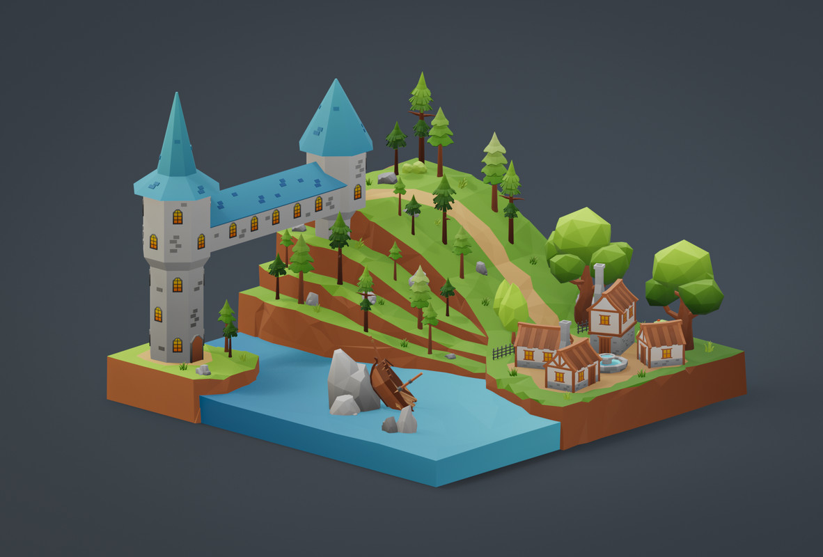 Low Poly Medieval Locations Pack