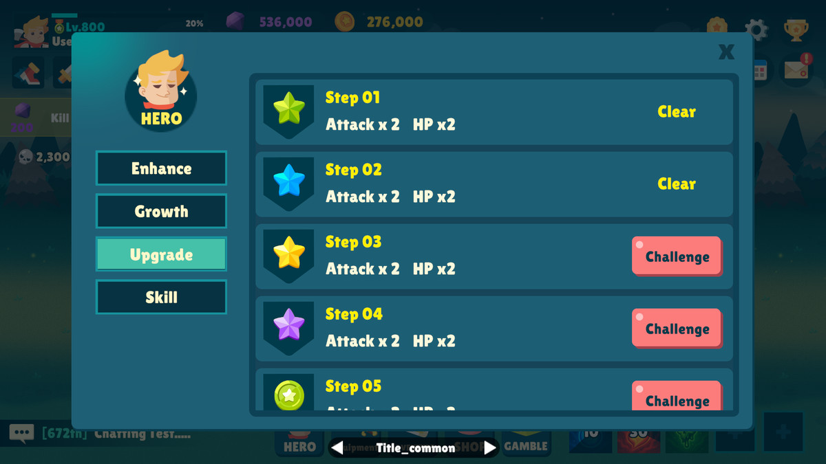 Idle Game Horizontal UI Kit