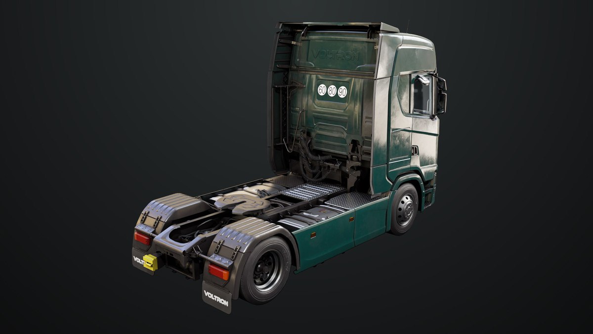 Heavy Truck Chassis 06 Interior Blue and Green URP HDRP Textures