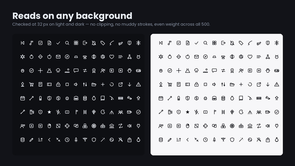 500 Game UI Icons - SVG, PNG & Sprite Sheet