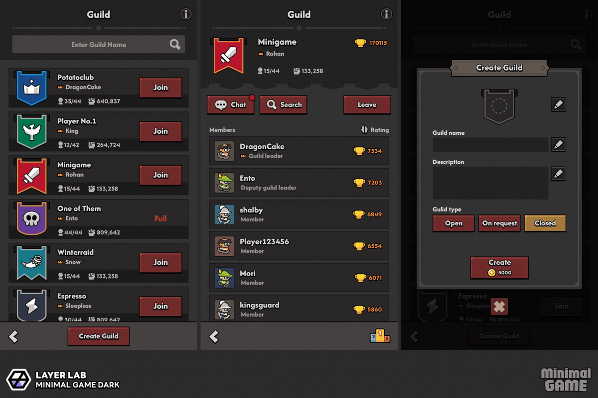 GUI Pro - Minimal Game Dark