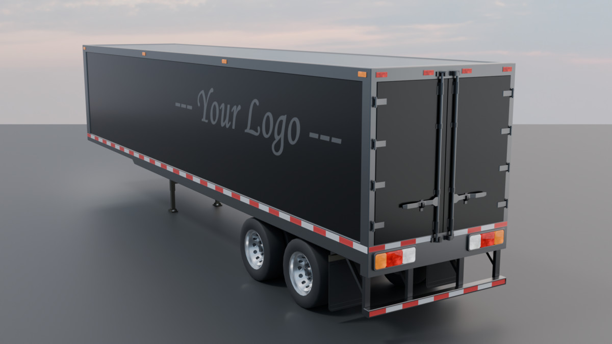 Realistic American Semi Truck + Box Trailer | 11 Truck + 8 Trailer Colors | PBR