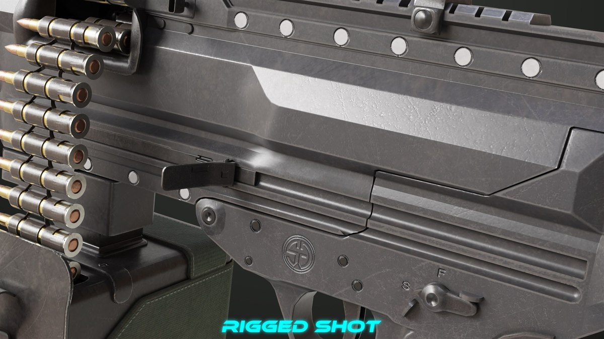 Machine Gun 14 Black URP HDRP Textures