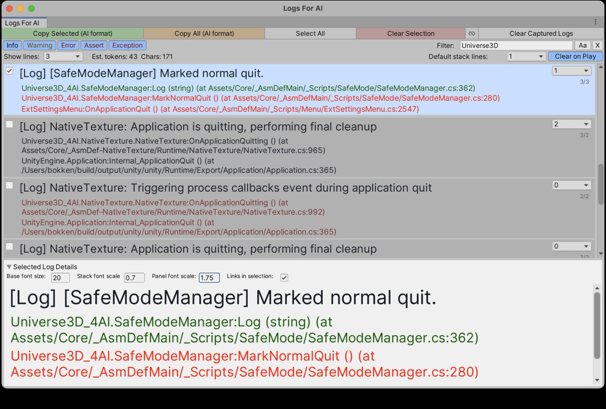 Logs for AI