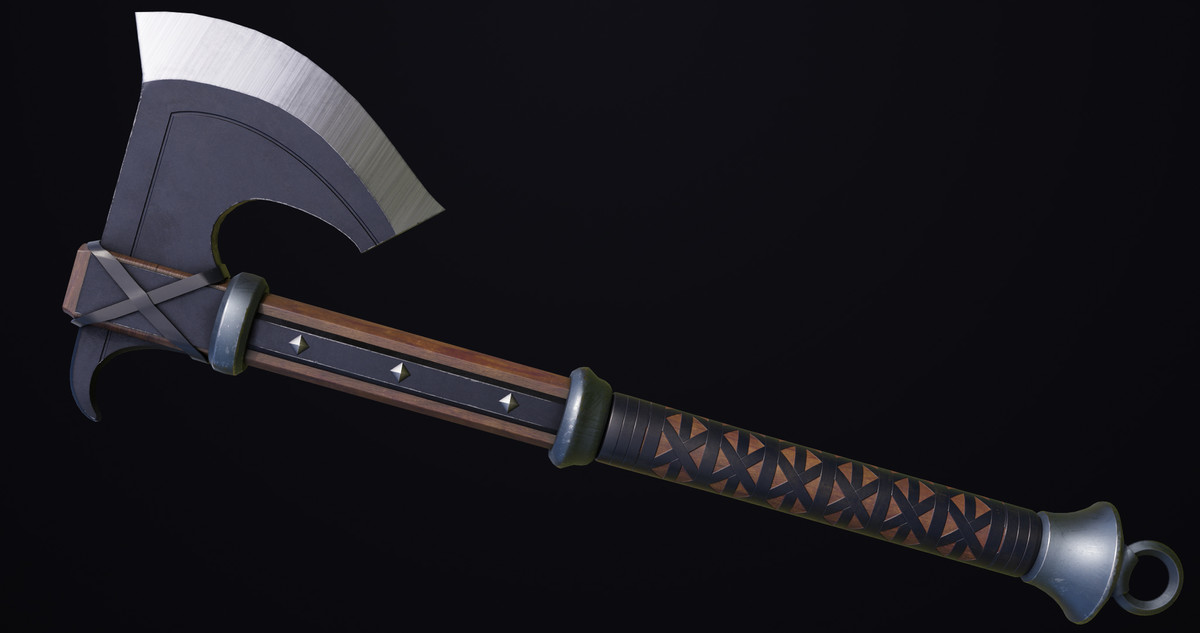 Battle Axe 14 Blue URP HDRP Textures