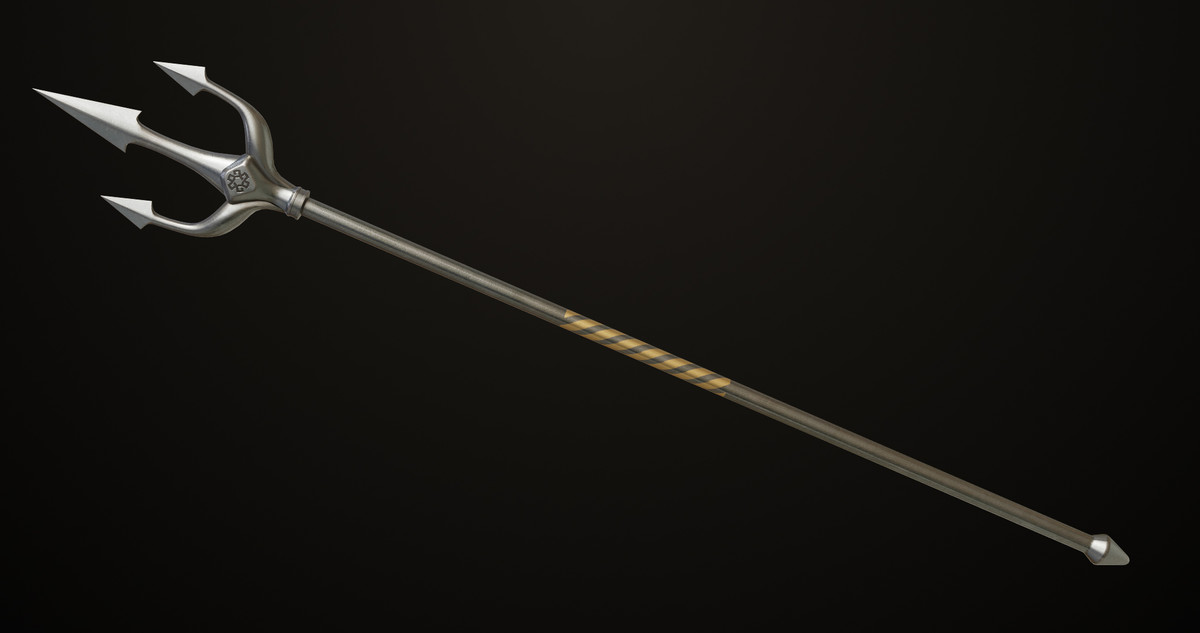 Medieval Trident 03 Silver URP HDRP Textures