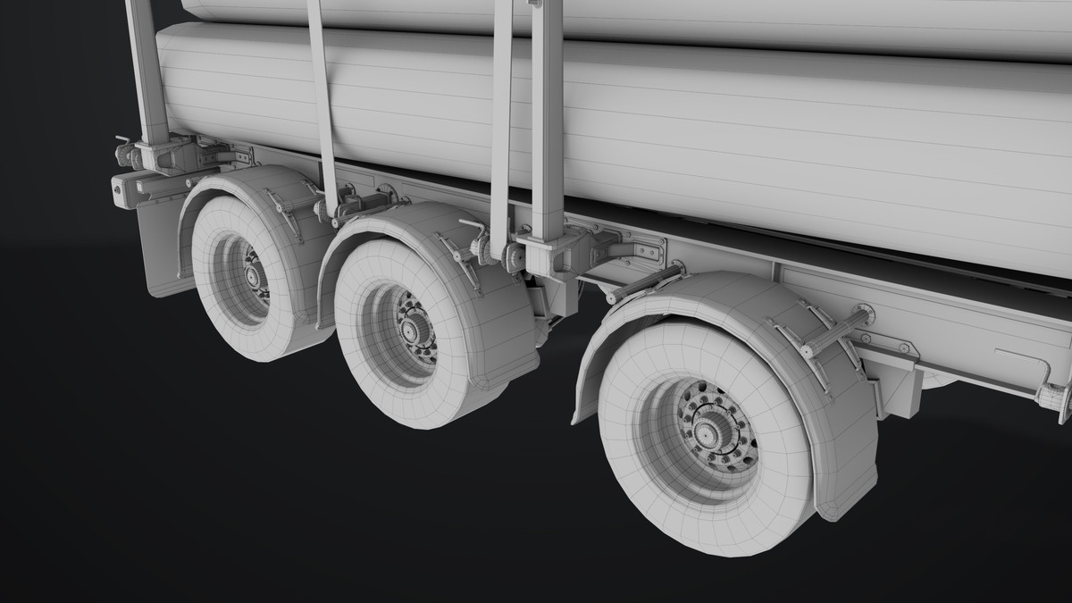 Truck 07 Log Trailer Grey Version URP HDRP Textures