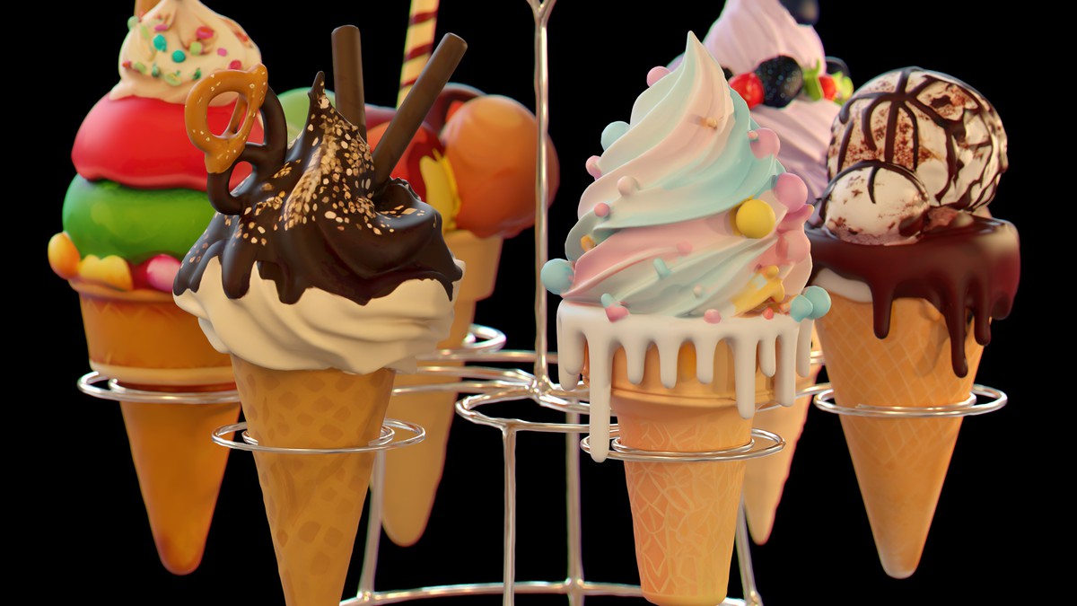 Delicious Ice Cream Collection – Colorful Dessert 3D Models