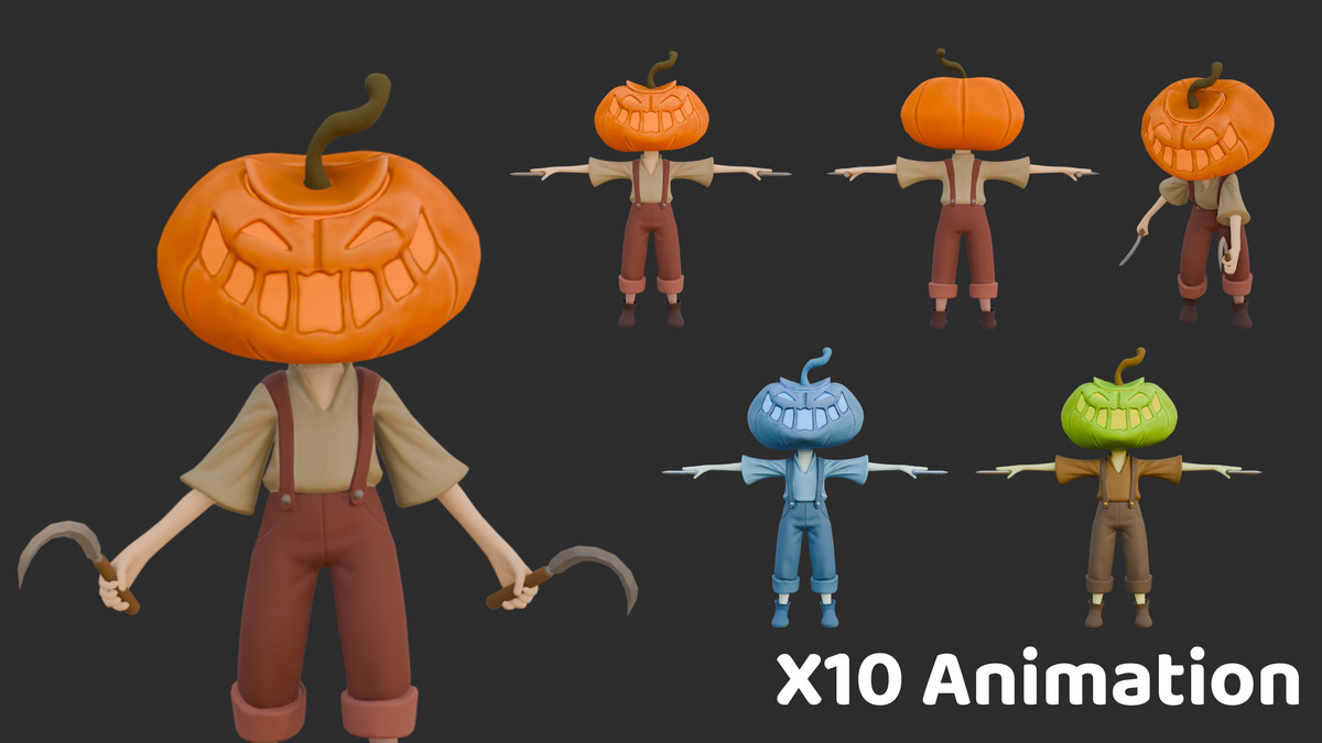 Stylized Pumpkin Enemy 1