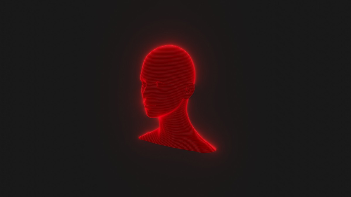 Sci-Fi Red Hologram Male Female Heads 3D Model Pack - Animated, Blend Shapes