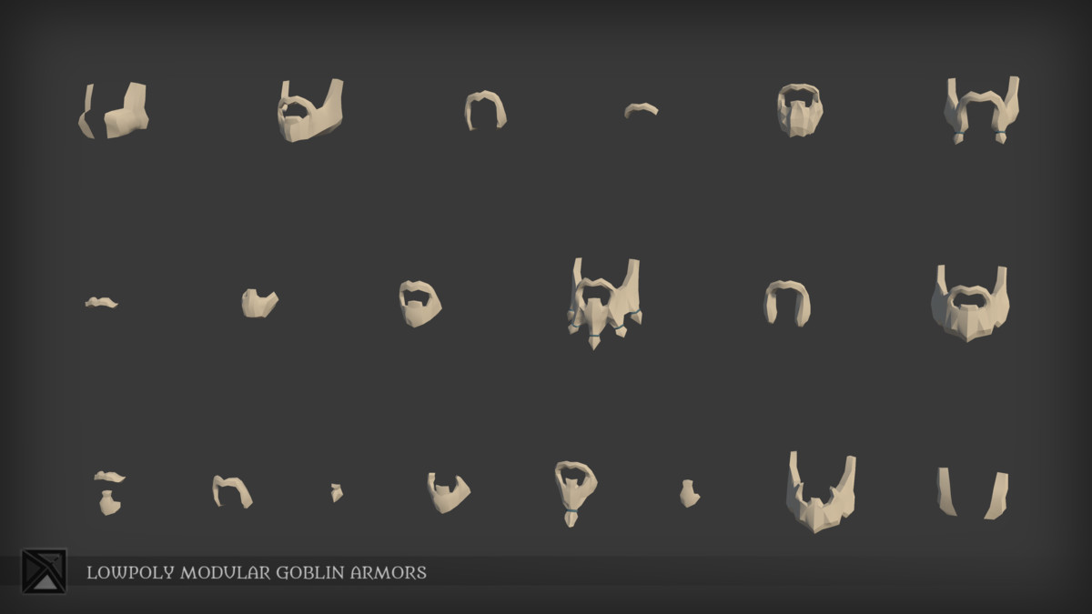 Low Poly Goblins Modular Armors - LOWPOLY MEDIEVAL FANTASY SERIES
