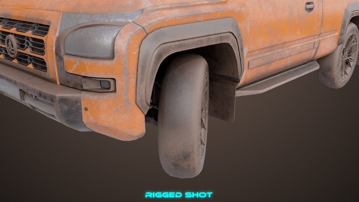 Pickup Truck01 Old Rusty HDRP URP Textures