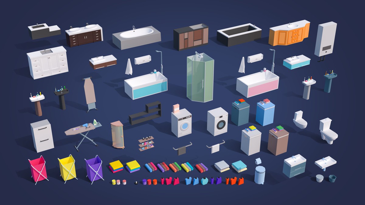 Interior 7 - Low Poly 3D Models Pack
