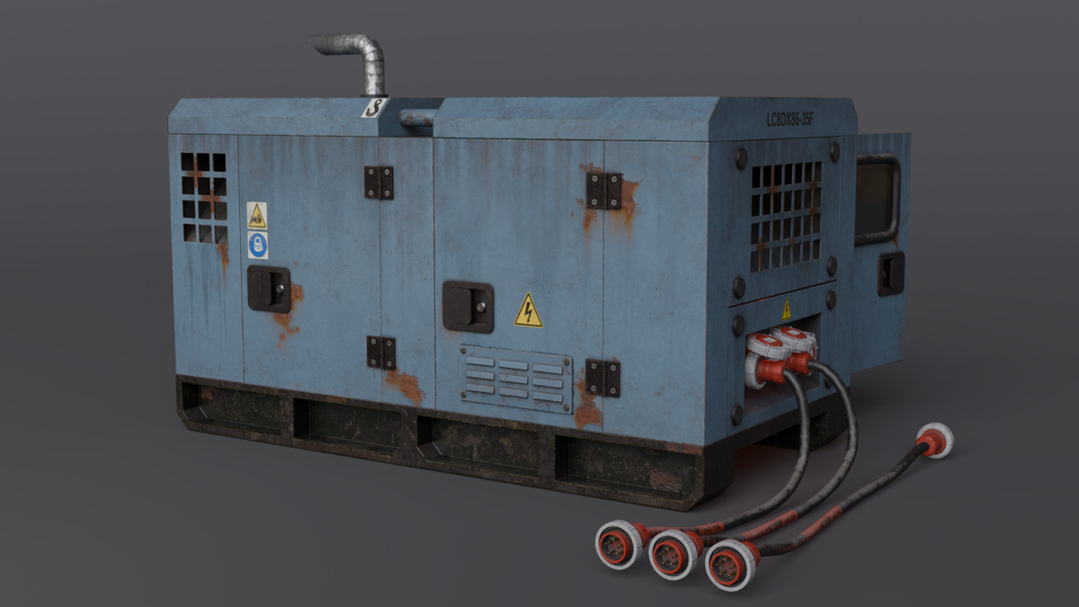 Diesel Generator (Interactive - Game ready)