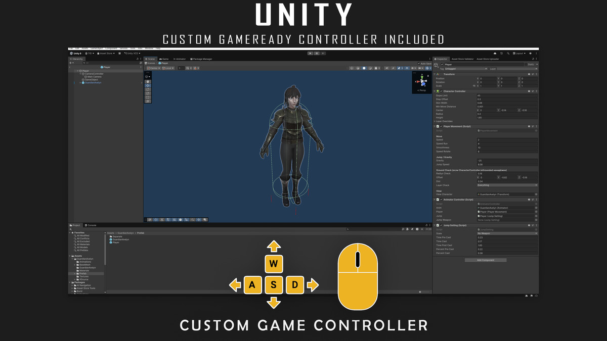 3 in 1 - Stylized Character Pack - Maid Mary - White Pigeon - Shield Guardian
