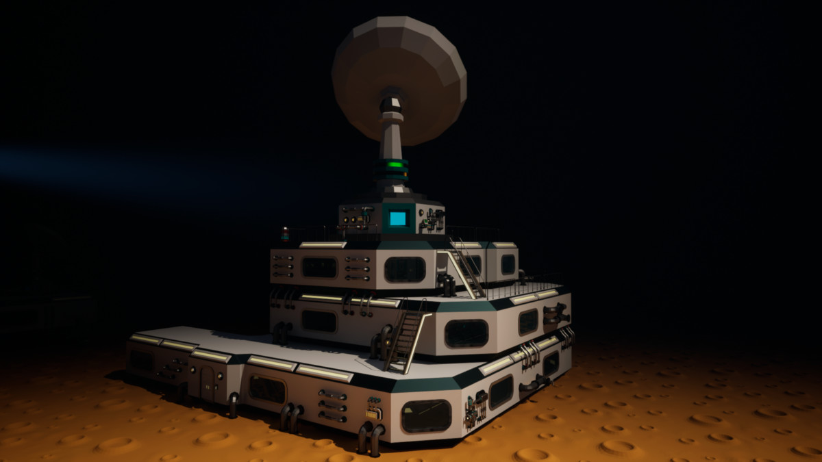 Sci-Fi Planetary Outpost: Ultimate Modular Construction Kit, low-poly stylized