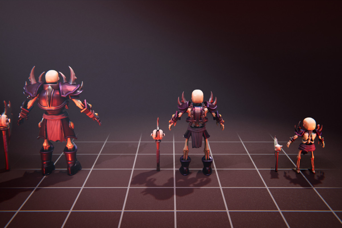 Dark Knight Skeleton - 3 Characters + Animations