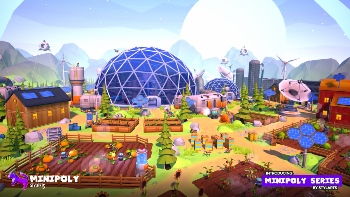 Minipoly Series - Eco-Future Farm Village ( Stylized Lowpoly Environment )