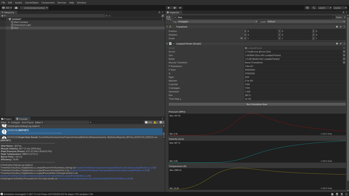 LP++: Realistic Internal Ballistics Solver (Thermodynamics)