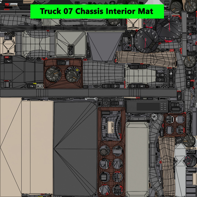 Truck 07 Log Trailer Grey Version URP HDRP Textures