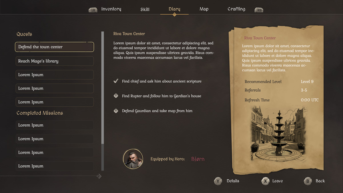 Fantasy RPG GUI