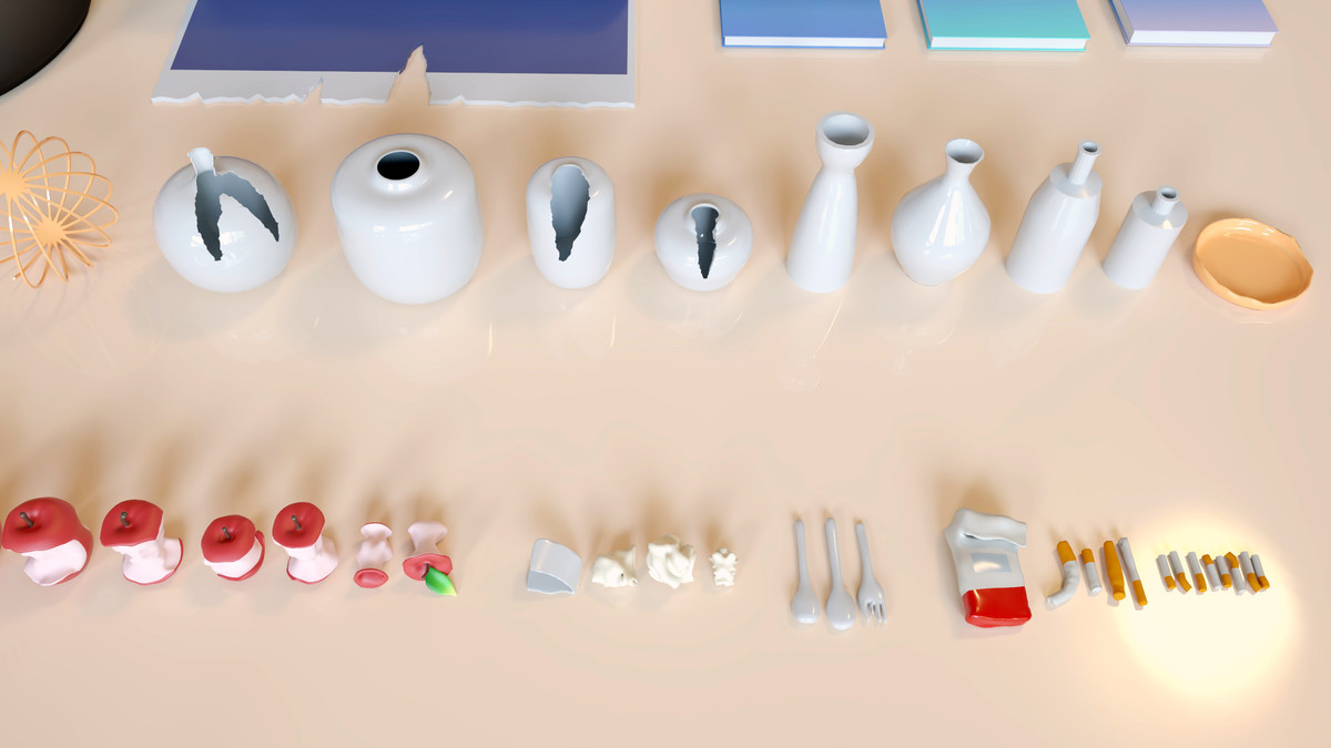 Lowpoly Stylized Street Garbage, Junk, Trash and Waste Set - 328 gameready props