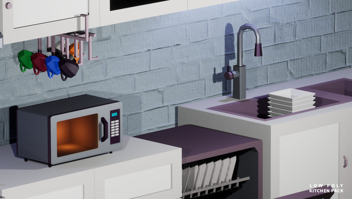Low Poly Kitchen Pack
