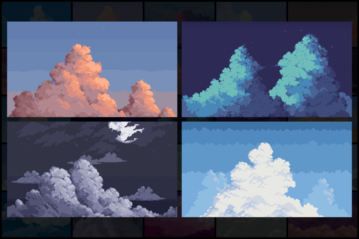 28 Sky Backgrounds Pixel Art