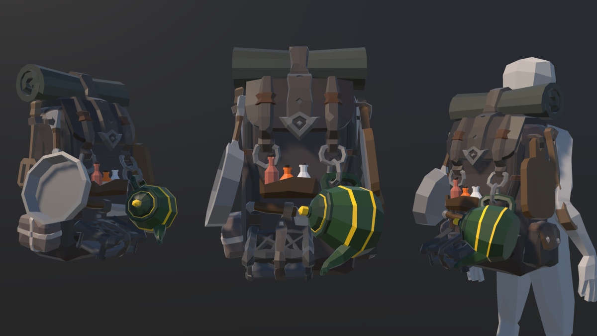 GanzSe Fantasy Low Poly Backpacks Pack Vol.1
