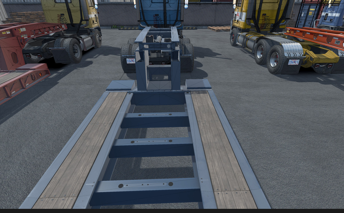 80s Cabover Truck with lowboy trailer