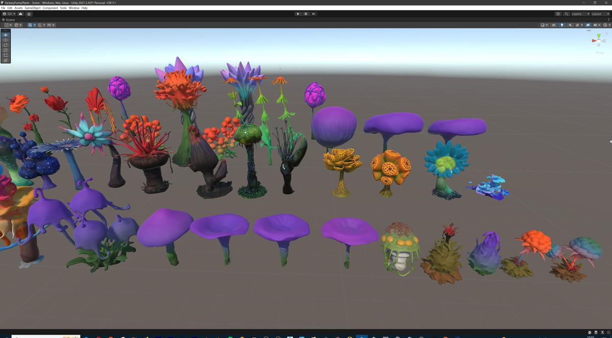 Fantasy Funny Stylized Magical Flora Plants - Low Poly Pack (118 3d models)