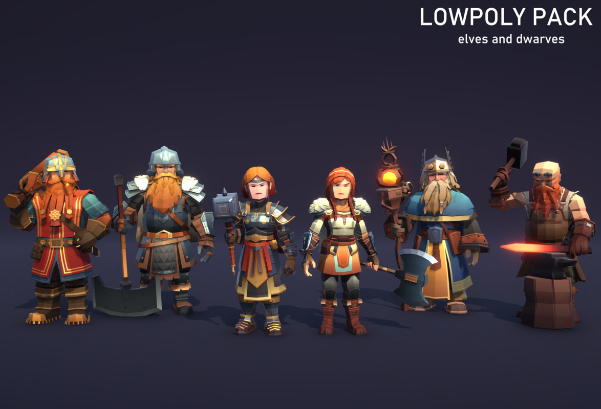 LowpolyPack_Elves and Dwarves