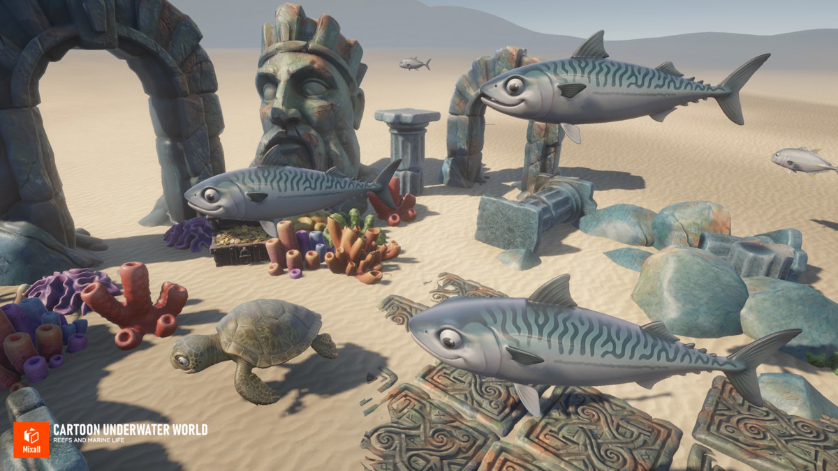Cartoon underwater world - Reefs and Marine life