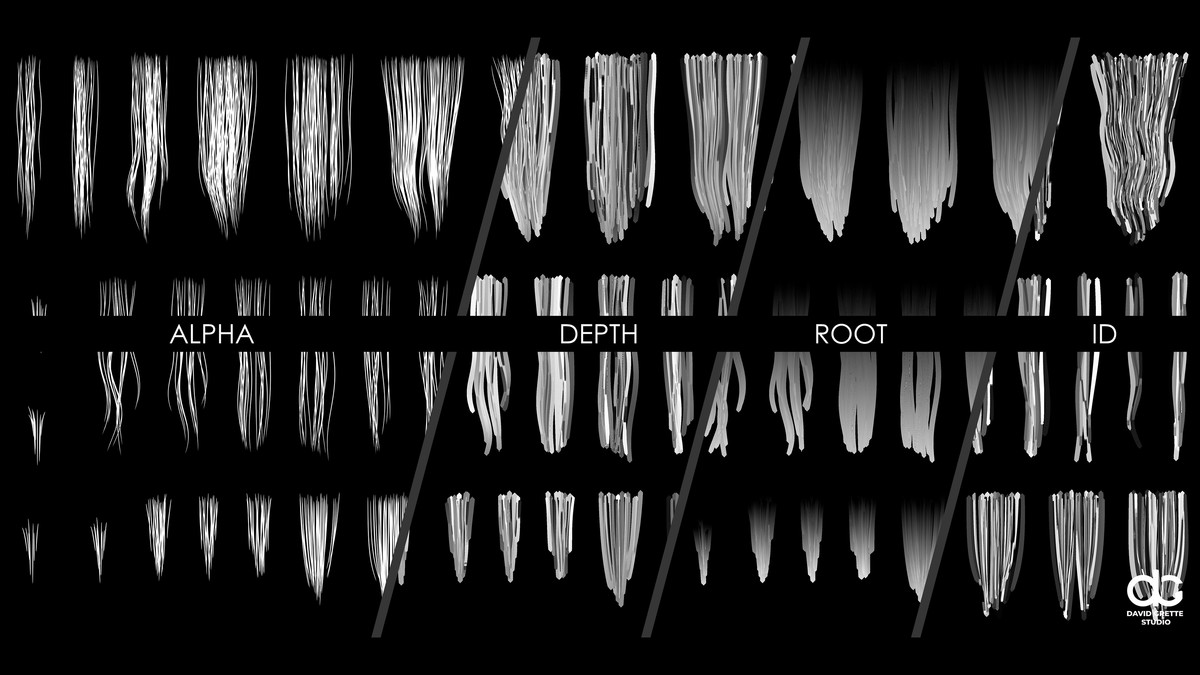 Realistic male hairstyles, pack #6 | Rigged hair, game-ready, low-poly