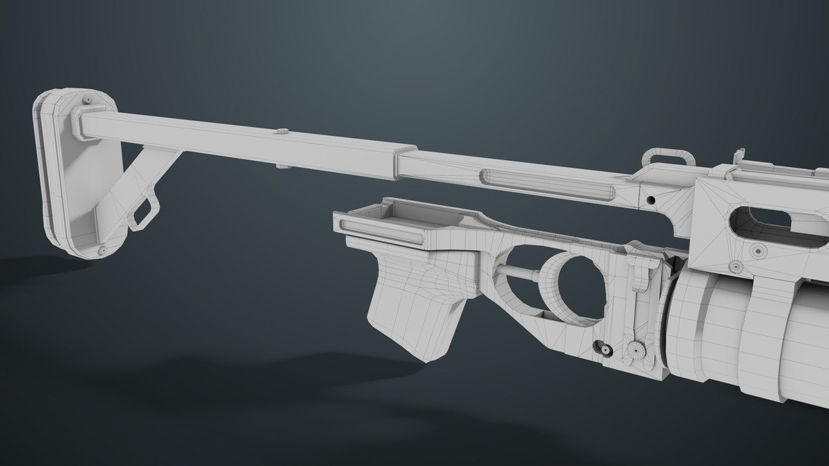 Grenade Launcher 03 Standalone Black URP HDRP Textures