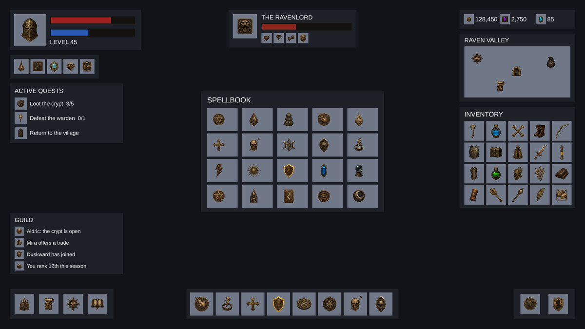 Dark Fantasy Raven icons