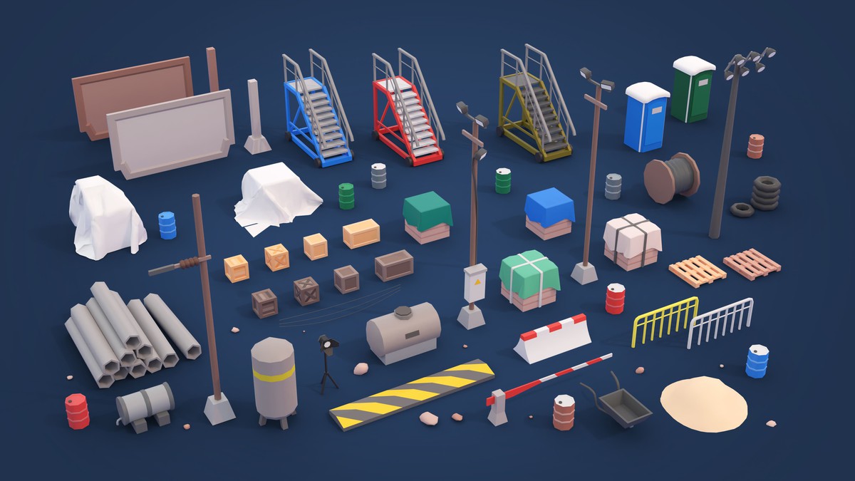 Mining Industry - Low Poly 3D Models Pack