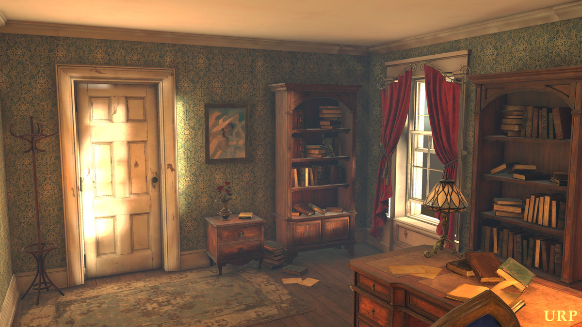 Vintage Velvet Mahogany Office Set