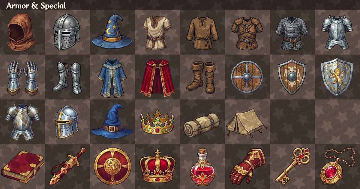 Pixel RPG UI Mega Pack: 4-in-1 Ultimate Bundle