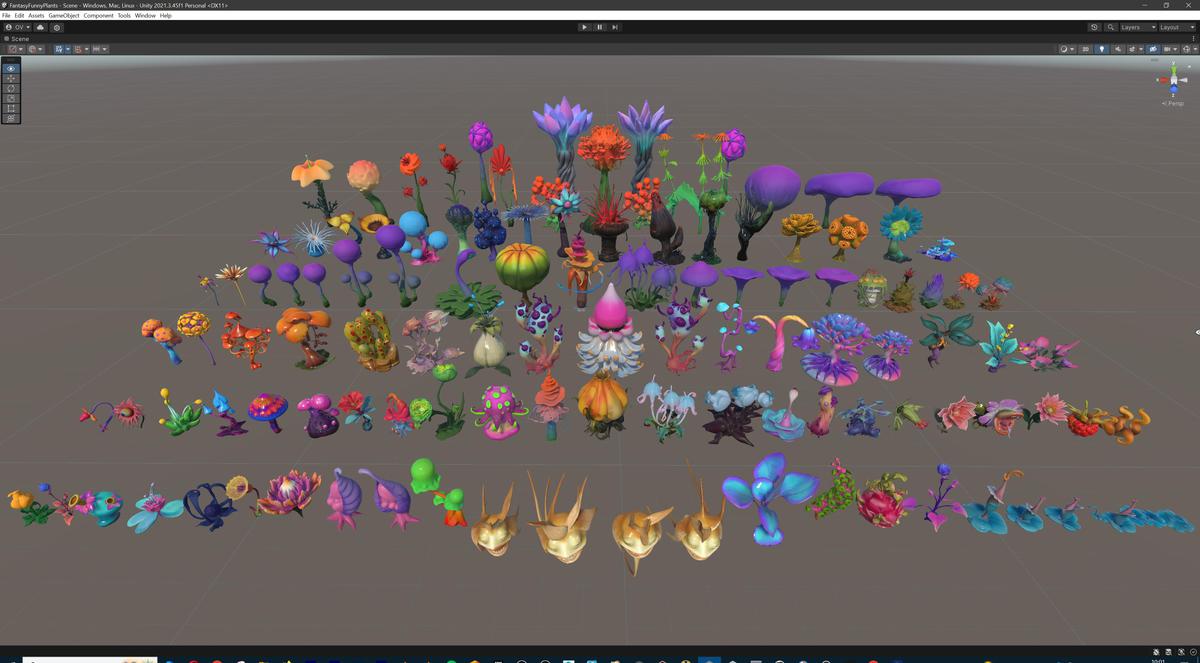 Fantasy Funny Stylized Magical Flora Plants - Low Poly Pack (118 3d models)
